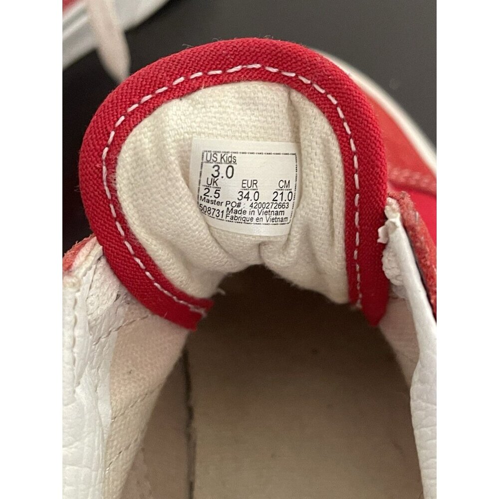 VANS- Kids Suede and Canvas Skater Shoes-size 3 Red & White - Off the Wall - Picture 5 of 6